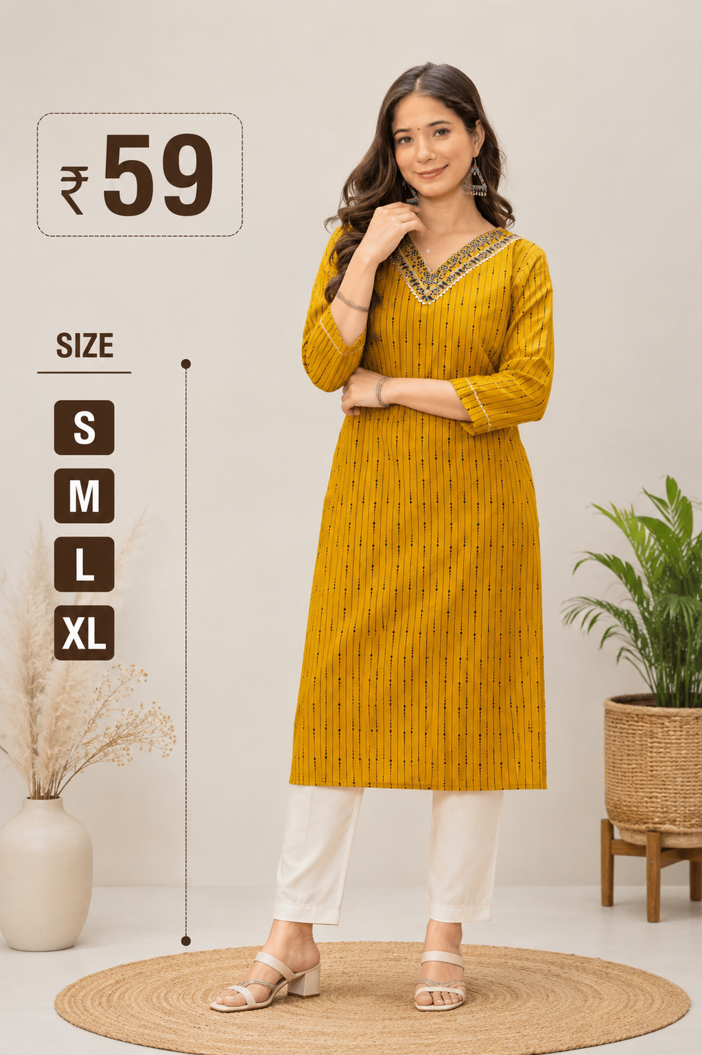 Pure Cotton Straight Kurta